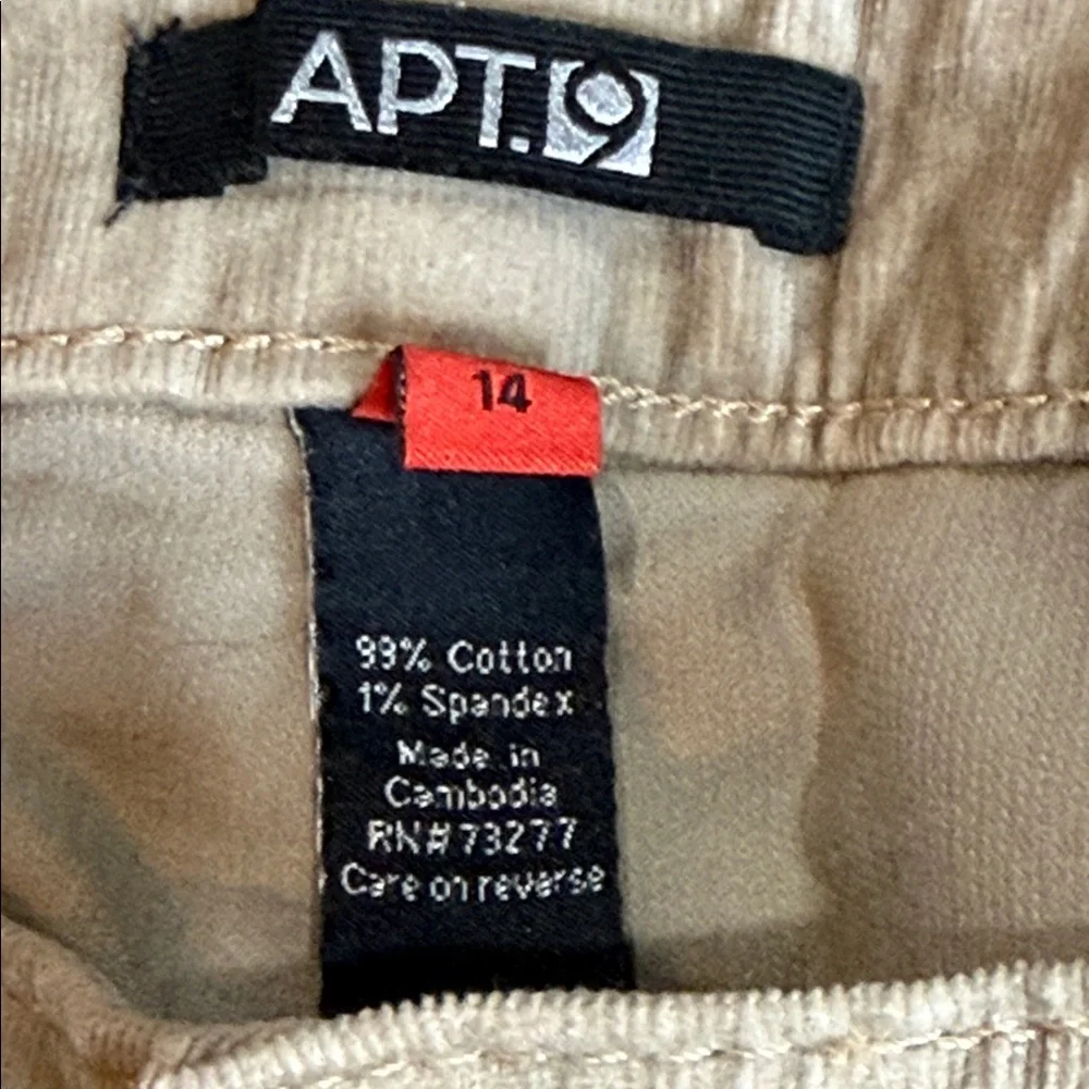 Apt. 9 Dark Khaki Colored Corduroy Pants Womens (14) - Picture 6 of 7